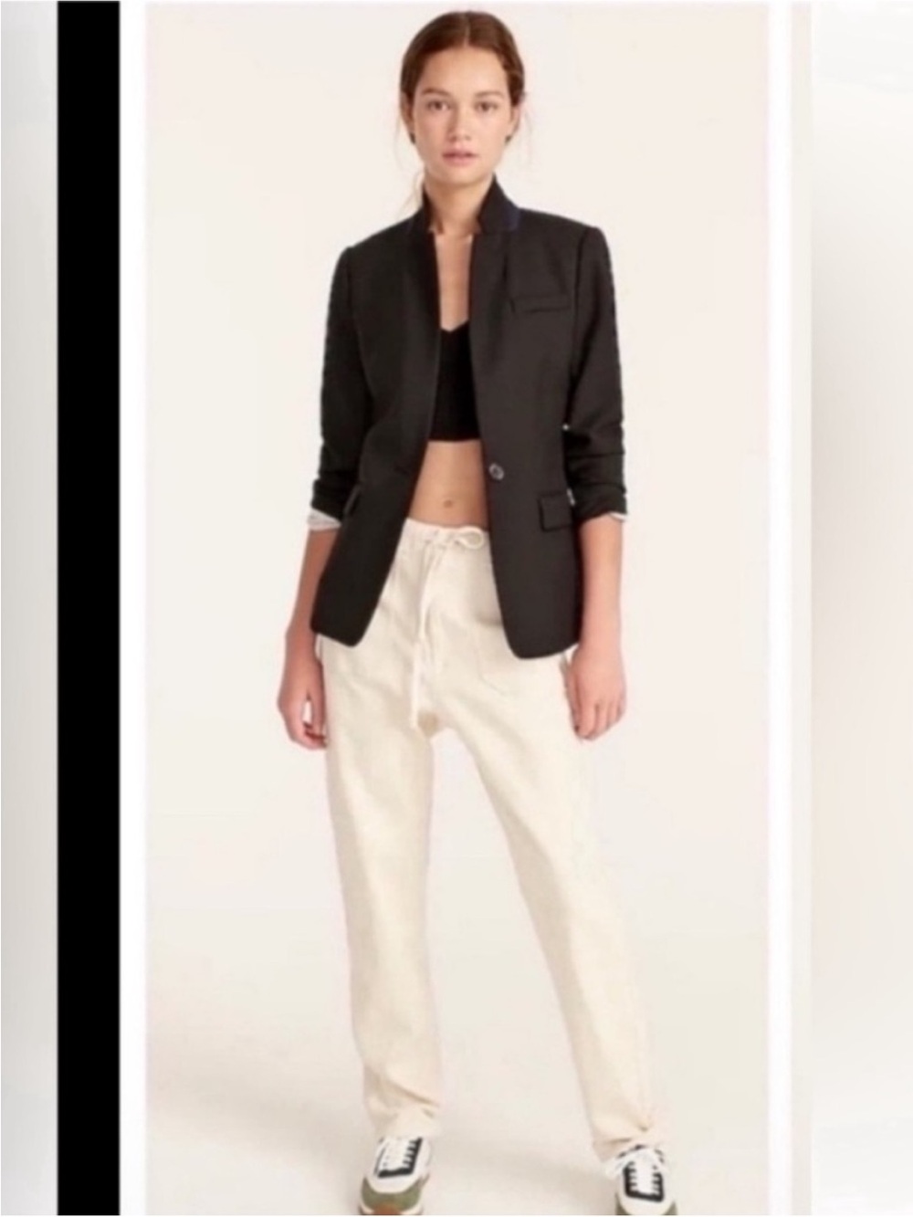 J. Crew Black Regent Wool Blend Women's Single-Button Tailored Blazer Sz 4